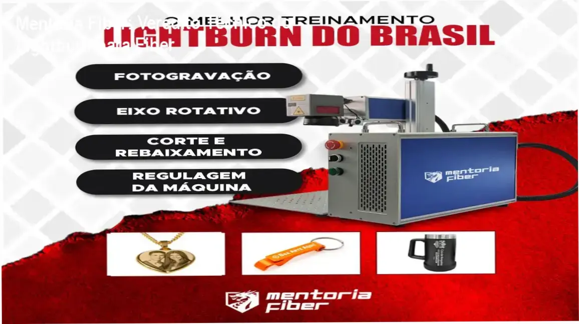 Interface do software Lightburn configurada para máquinas Fiber Laser na Mentoria Fiber