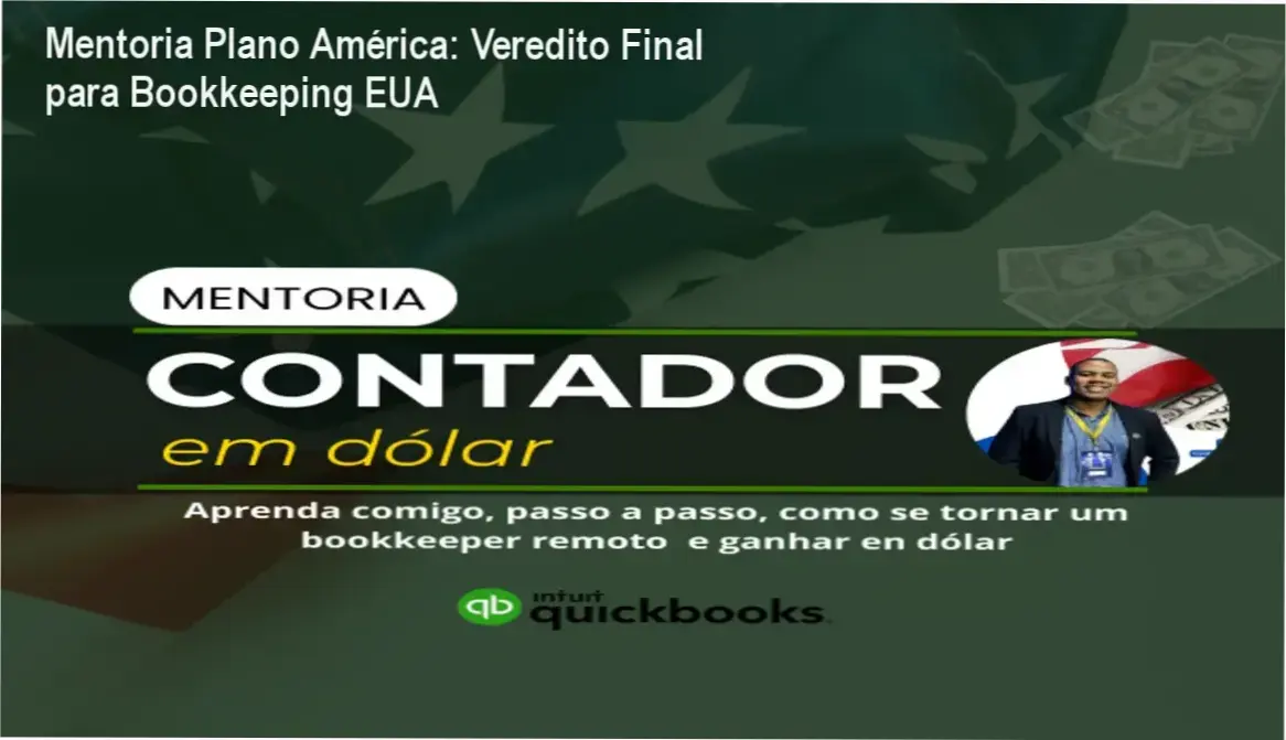 Interface do software QuickBooks e certificação ProAdvisor da Mentoria Plano América