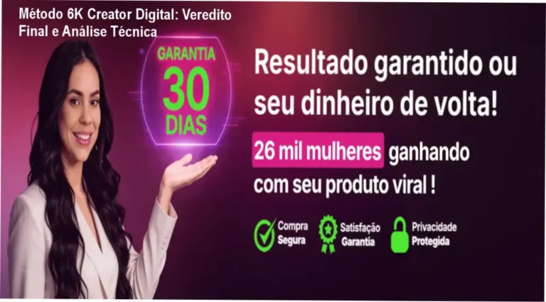 Método 6K Creator Digital: Veredito Final e Análise Técnica 4 https://ondeaprender.com.br/page/4/ Infográfico detalhando a metodologia de escala de vendas do Método 6K Creator Digital