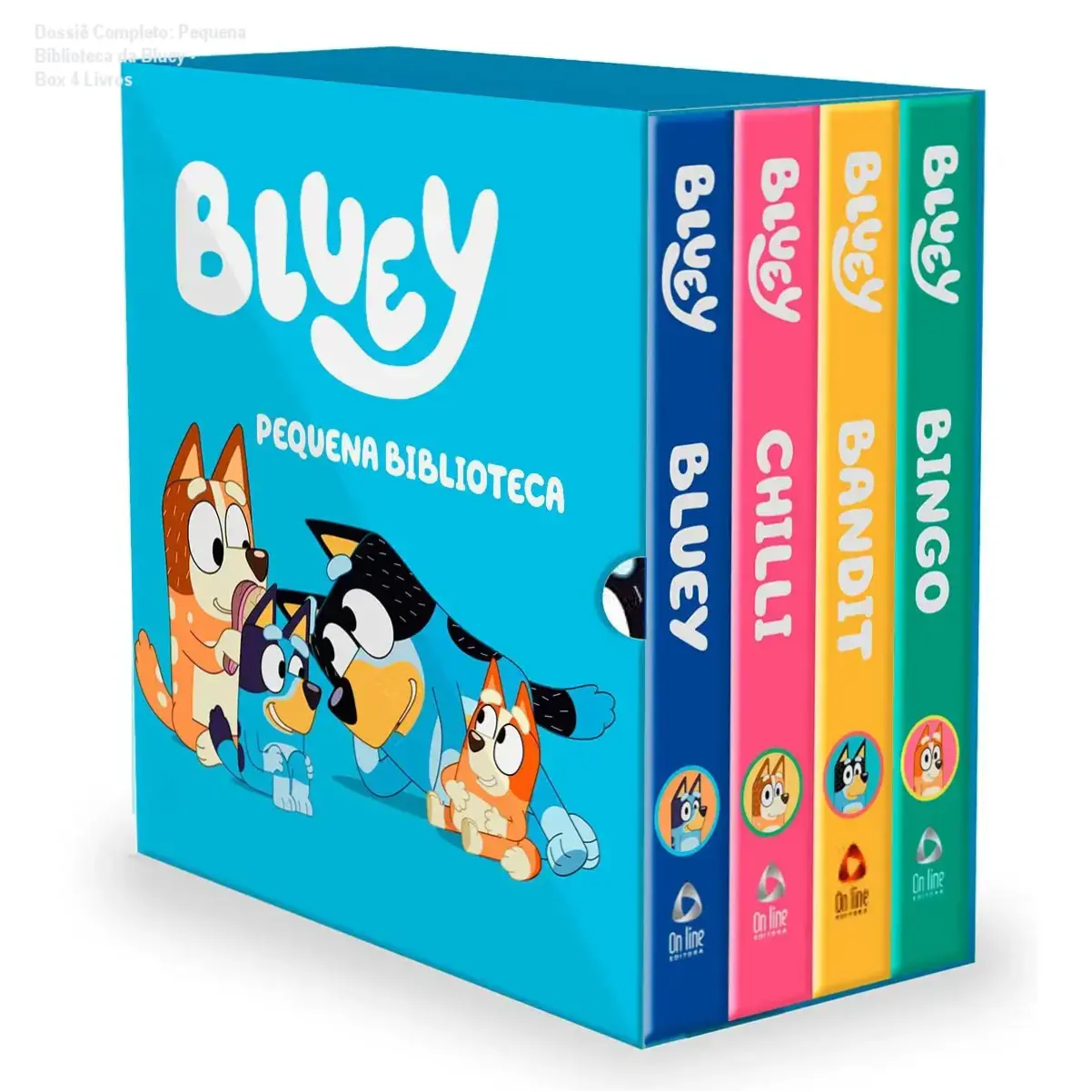 Kit Pequena Biblioteca da Bluey com 4 livros de capa dura para leitura infantil